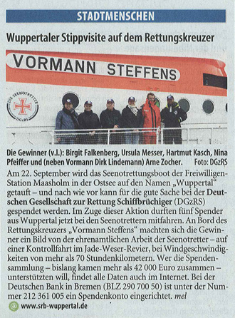 International Freighter Voyages Pfeiffer - Press Report - Westdeutsche Zeitung 03.05.2012