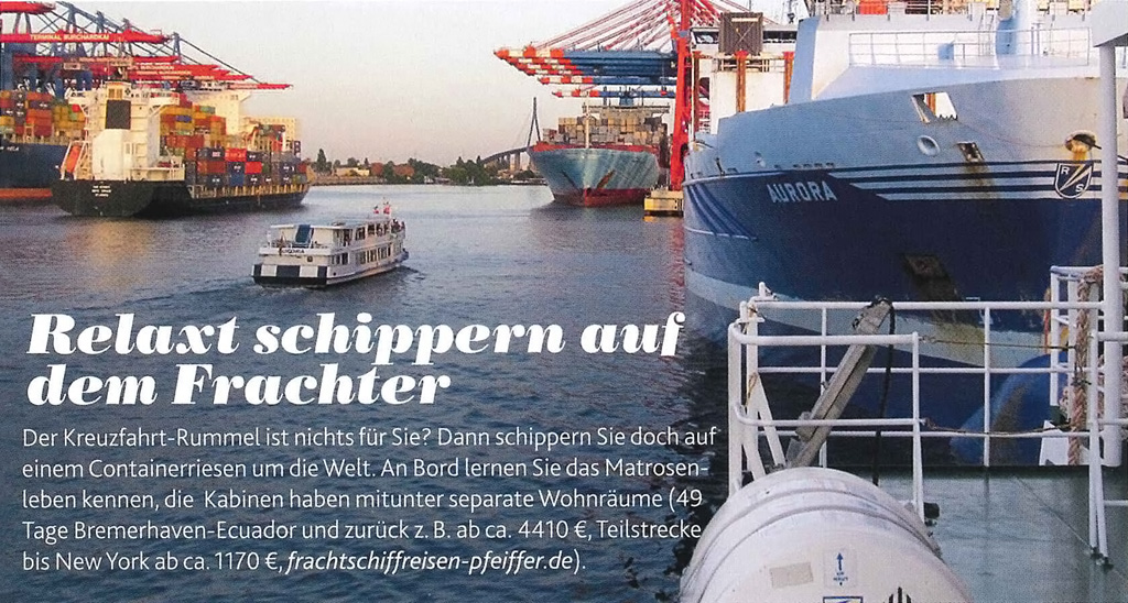 Internationale Frachtschiffreisen Pfeiffer - Presseberichte - Lonely Planet 05.2016